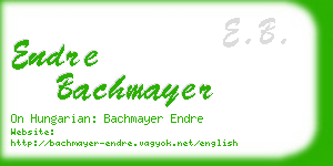 endre bachmayer business card